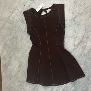 R.G. KANE Chocolate brown Napa dress.